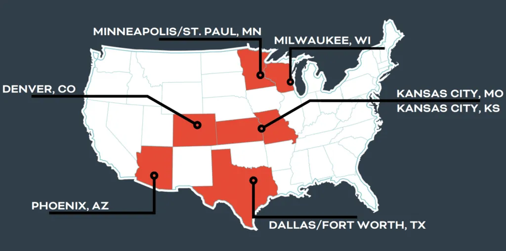 Quicksilver Express Courier service locations map